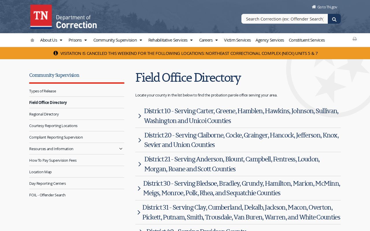 DeKalb County post-release supervision District 31 directory